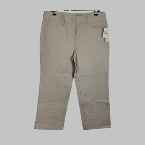 Talbots So Slimming Khaki Wide Leg Crop Chino Trousers 6P